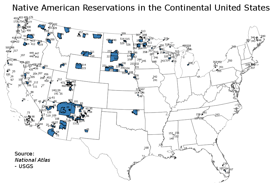 Native American reservations can be thought of as a local network of
enclaves with partial
sovereignty.
