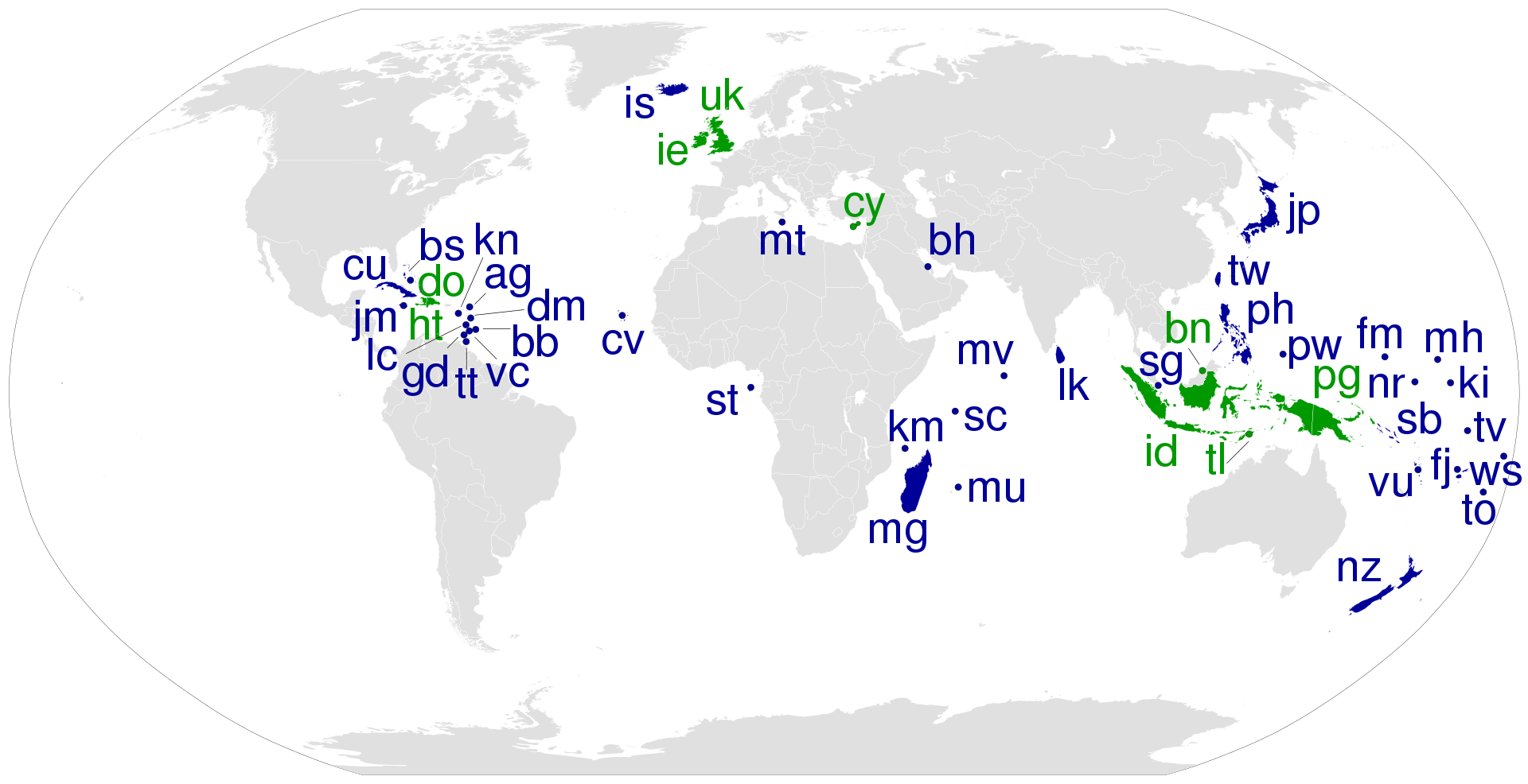 Nation states can be islands, like Japan or
Madagascar.